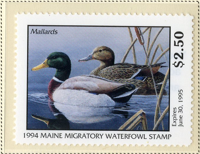 US ME11 MAINE STATE DUCK STAMP 1994  MNH SCV $8.00 BIN $4.00