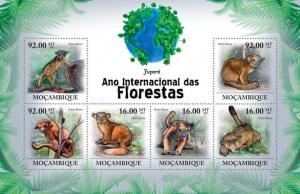 MOZAMBIQUE 2011 SHEET INTERNATIONAL YEAR OF FORESTS JUPARA WILDLIFE