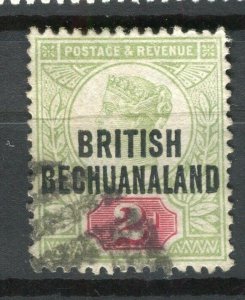 BECHUANALAND; 1890s classic QV Optd. issue fine used Shade of 2d. value