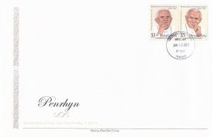 Penrhyn 2011 FDC Beatification Pope John Paul II 2v Set Cover Religion Benedict