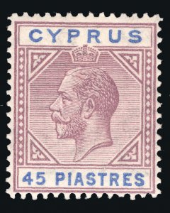 MOMEN: CYPRUS SG #99 1923 SCRIPT CA MINT OG NH £275++ LOT #66970* 