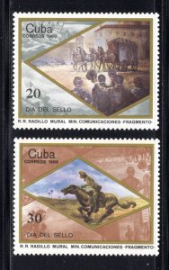 CUBA Sc# 2860-2861 STAMP DAY philately collecting mail CPL SET of 2 1986 MNH