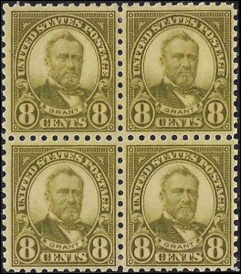 589 Mint,OG,H... Block of 4... SCV $125.00