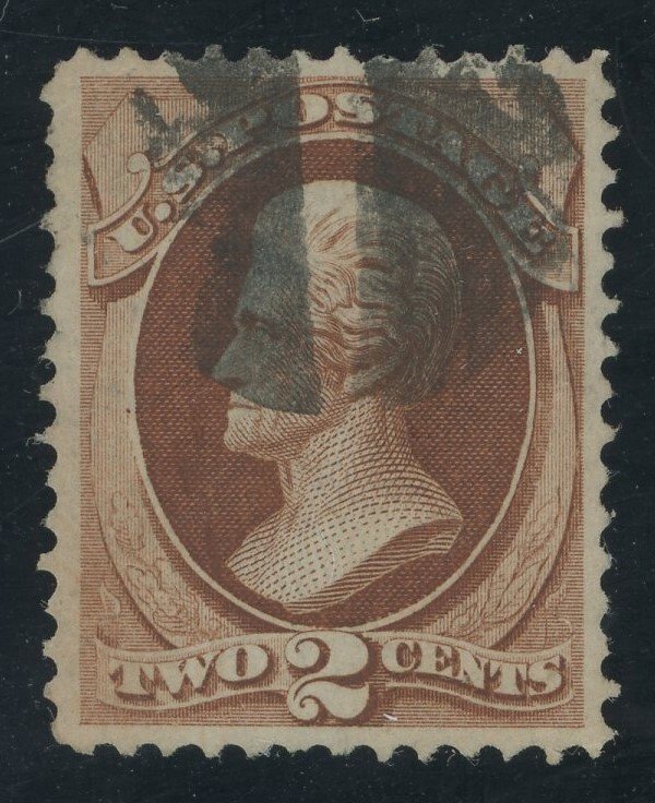 USA 146 - 2 cent red brown - VF Used no grill Large Banknote