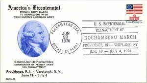 US BICENTENNIAL REENACTMENT OF ROCHAMBEAU MARCH AT BETHEL, CONNECTICUT