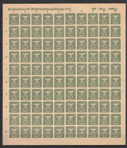 Big Lot Third Reich Wehrmacht Ration Stamps (+600 stamps) MNH.Luxe