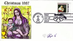 RARE Pugh Designed/Painted Christmas 1987 Plate # FDC...6 of Only 12 created!