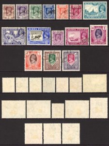 Burma SG51/63 Set of 15 (2a6p is mint) Cat 110 Pounds