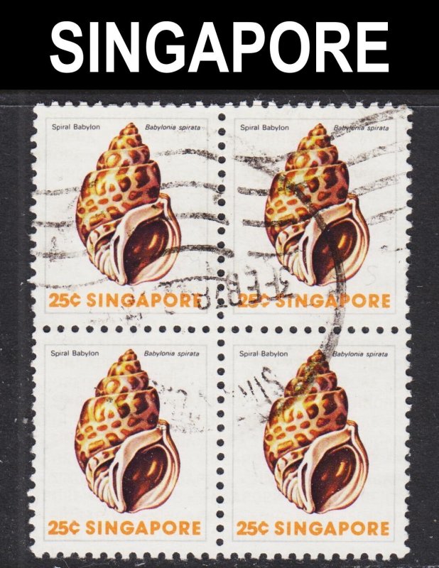 Singapore Scott 268 F to VF used block of 4. FREE...