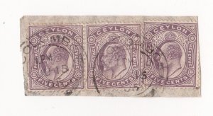 1904 Ceylon King Edward VII Fine used in Piece with postmark COLOMBO