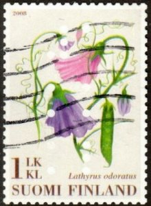 Finland 1308 - Used - (70c) Sweet Pea (2008) (cv $1.75)