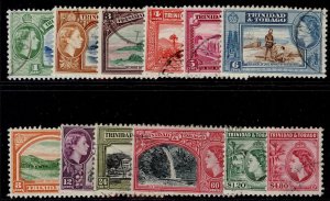 TRINIDAD & TOBAGO QEII SG267-278a, 1953-59 complete set, FINE USED. Cat £26.