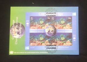 D) 2008, UNITED NATIONS, FIRST DAY COVER, ISSUE, CLIMATE CHANGE,