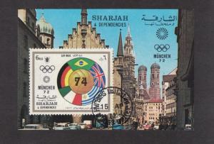 Sharjah - Munich Olympics 1972.  Souvenir Sheet. Cancelled   #02 SHAHMO