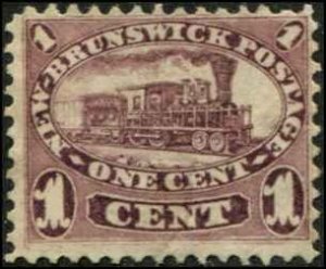 Canada - New Brunswick SC# 6 Locomotive 1c mint no gum Dull Claret