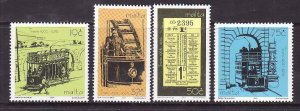 Malta-Sc#1169-72- id8-unused NH set-Trams-Trains-2004-