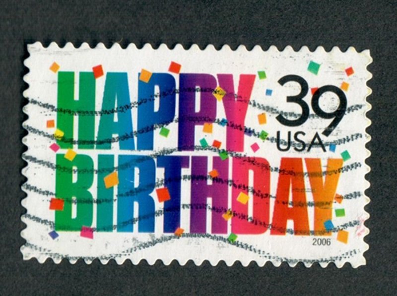 4079 Happy Birthday used off paper single