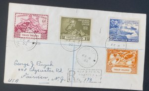 1952 Tortola Virgin Island Cover To Fairview NJ USA Universal Postal Union