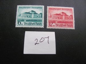 Germany  1938 MNH SC B121-122 SET XF 25 EUROS (207)