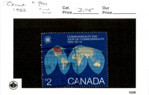 Canada, Postage Stamp, #977 Used, 1983 Map Globe (AI)