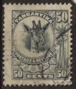 Tanganyika 21 (used) 50c giraffe, gray black (1922)