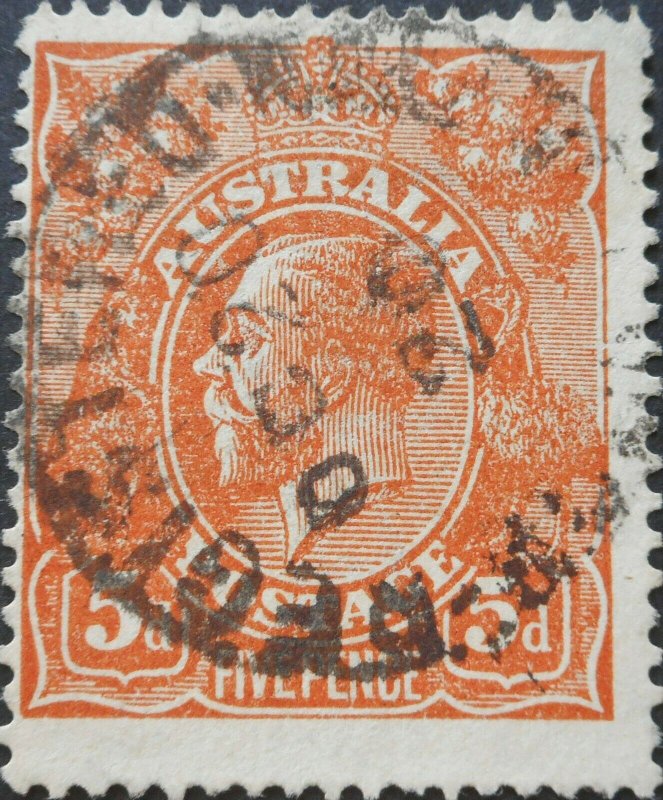 Australia 1920 GV 5d with break in right frame variety used