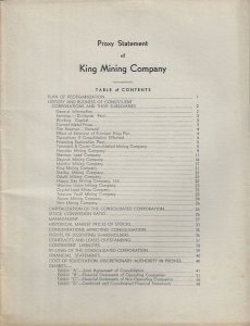 1947 - King Mining Company Proxy Statement - Ephemera 1221