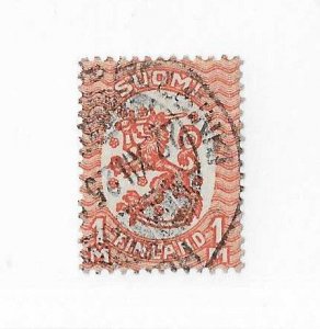 Finland Sc #102 1m  red orange used VF