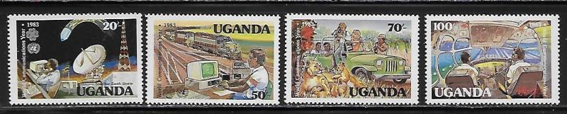 Uganda, 381-84, World Communications Year Singles,**MNH**