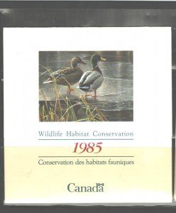 CANADA 1985 1st WILDLIFE HABITAT CONSERVATION BOOKLET #FWH1 COMPLETE MNH.