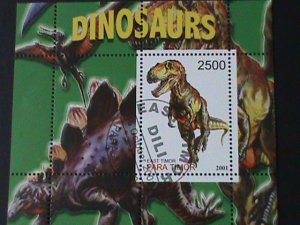 TIMOR-2001-PREHISTORY ANIMAL-DINOSAURS --CTO -SHEET VERY FINE FANCY CANCEL