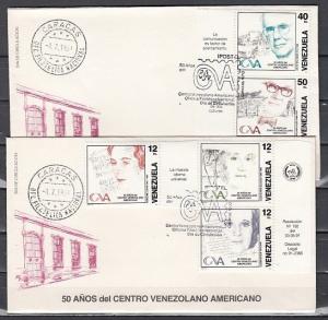 Venezuela, Scott cat. 1446 A-E. Women Personalities issue. 2 First day Covers. ^