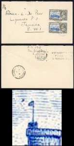 British Guiana SG301h 1935 Silver Jubilee 2c Dot by Flagstaff on Cover