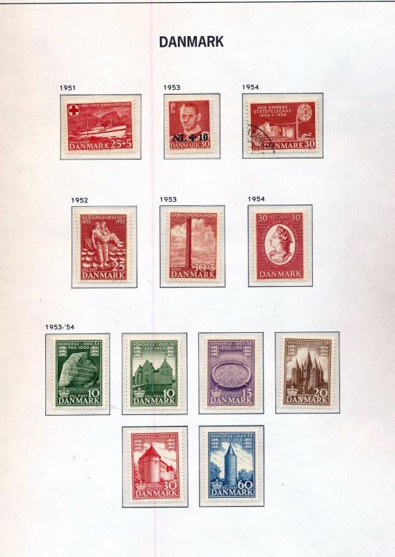 DENMARK 1949/69 Red X DanceMNH Unused (Appx 100+) (job 751)