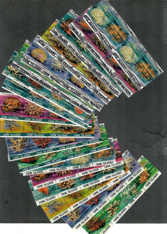 Cook Islands Sc#564-581 M/NH/VF, 18 Strips/4, Cv. $51.40