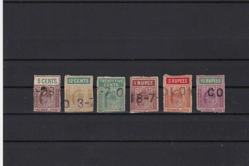 ceylon 1903 telegraph stamps  sref r12681 