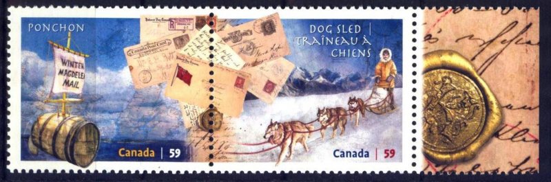 Canada 2011 Post Dogs Sled Ponchon Stamps Mi. 2720/1 pair MNH