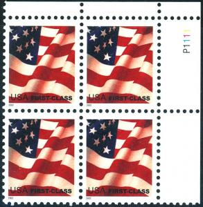 U.S. #3620 MINT PL# Block OG NH
