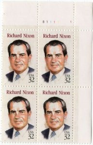 Scott #2955 Richard M Nixon 37th President Plate Block of 4 Stamps - MNH