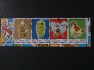 ​TIMOR-2001-WORLD FAMOUS POKEMON -CTO STRIP-VF-FANCY CANCEL LAST ONE