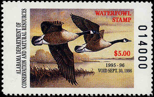 ALABAMA #17 1995 STATE DUCK CANADA GEESE by Neil Blackwell