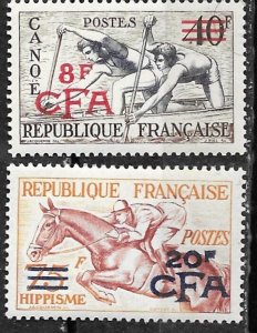 France-Reunion #299-300 Sports CFA on France 703,705  (2)  VLH Unused