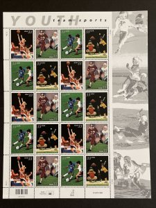 2000 sheet Youth Team Sports Sc# 3399-3402