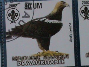 ​MAURITANIA-2003 BEAUTIFUL LOVELY EAGLES WITH SCOUT LOCO-SHEET VF-FANCY CANCEL