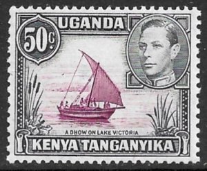 KENYA UGANDA TANGANYIKA 1938-54 KGVI 50c DHOW Pictorial Sc 79a MLH