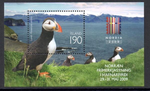 Iceland Sc 1173 2009 Puffin NORDIA 2009 stamp sheet mint NH