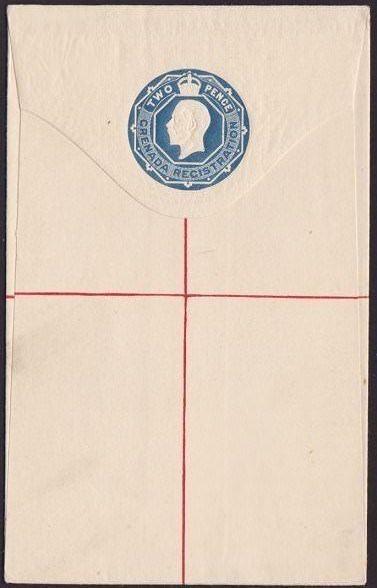 GRENADA GV 2d small size registered envelope - unused.......................6524 