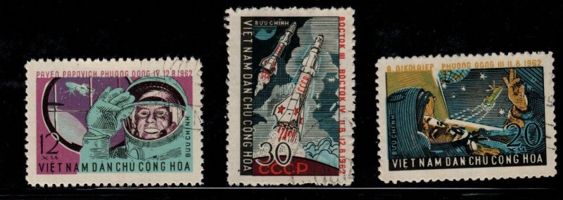 North Viet Nam Scott 235-237 1962 Vostok 3 flight set USED