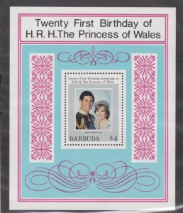 Barbuda # 543, Princess Diana 21st Birthday, Souvenir Sheet, Mint NH, 1/2 Cat.