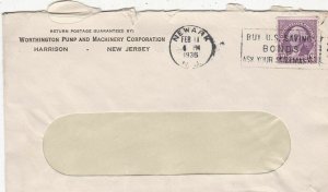 U.S. WORTHINGTON PUMP AND MACHINERY CORPORATION,N.Jersey1936 Stamp Cover Rf47604